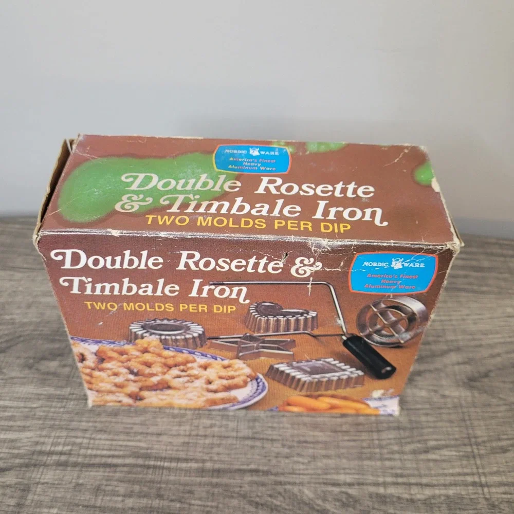Vintage Nordic Ware Double‎ Rosette & Timbale Iron 4 Mold Set New in Box